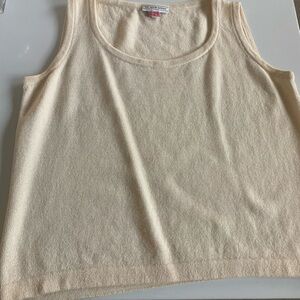 St John Cream Sleeveless knit top tank